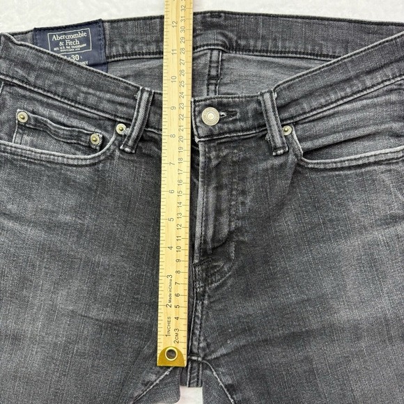 Abercrombie & Fitch Jeans Men 31x30 Black Langdon Skinny Jeans Used With Spots - Picture 11 of 16